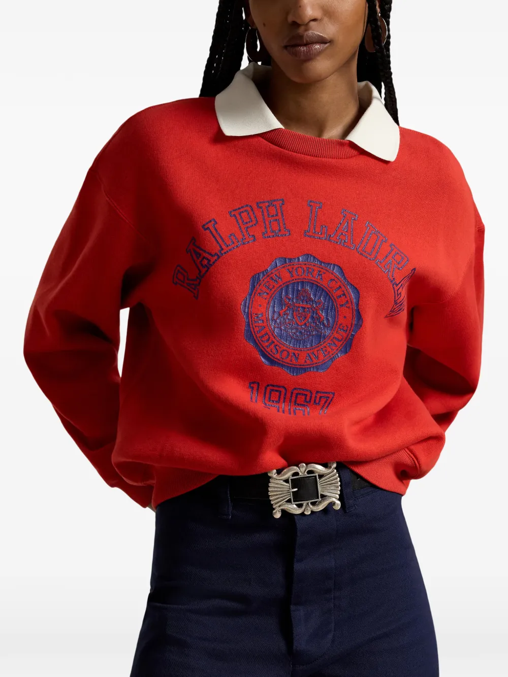Polo Ralph Lauren Trui met gelaagde kraag en wapenschild Rood