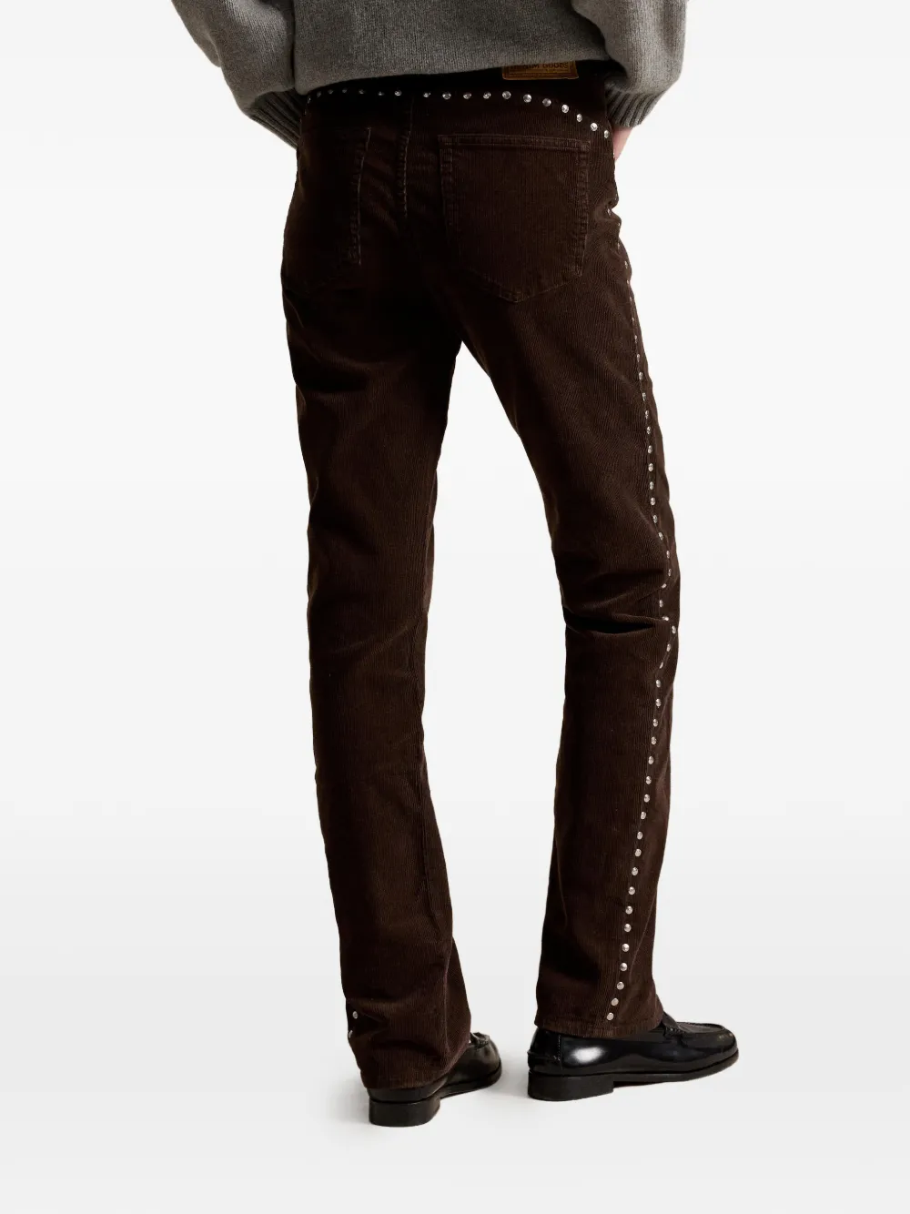 Polo Ralph Lauren Ribfluwelen straight broek met studs Bruin