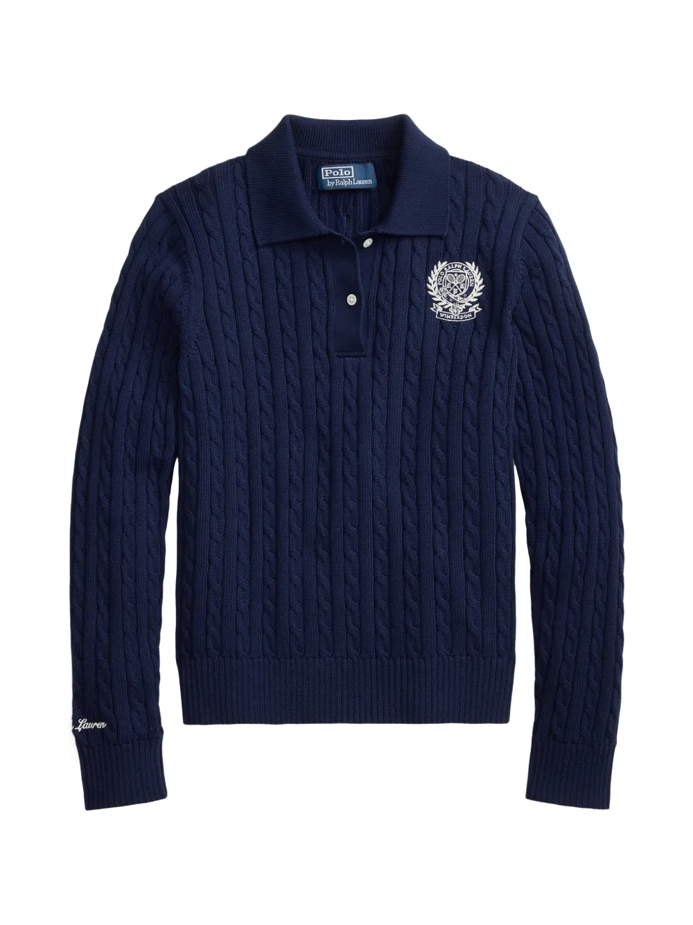 Polo Ralph Lauren Cable Embroidered Polo Sweater In Blue