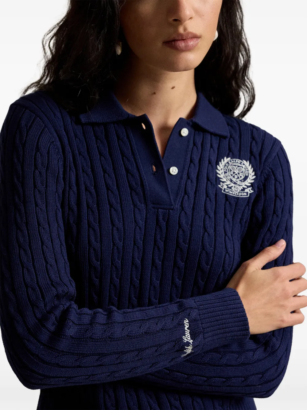 Polo Ralph Lauren Wimbledon polotrui met borduurwerk Blauw