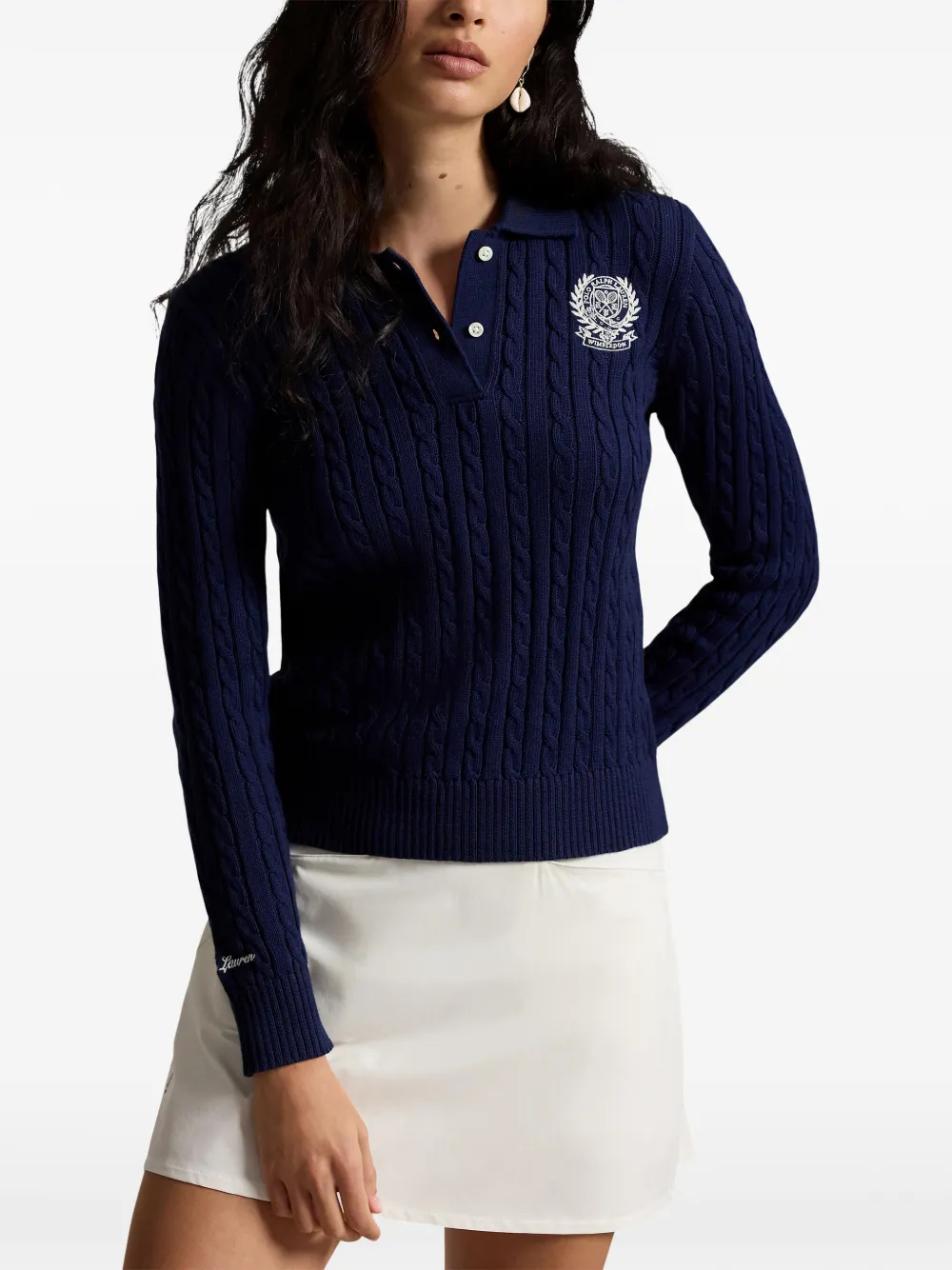 Polo Ralph Lauren Wimbledon polotrui met borduurwerk Blauw