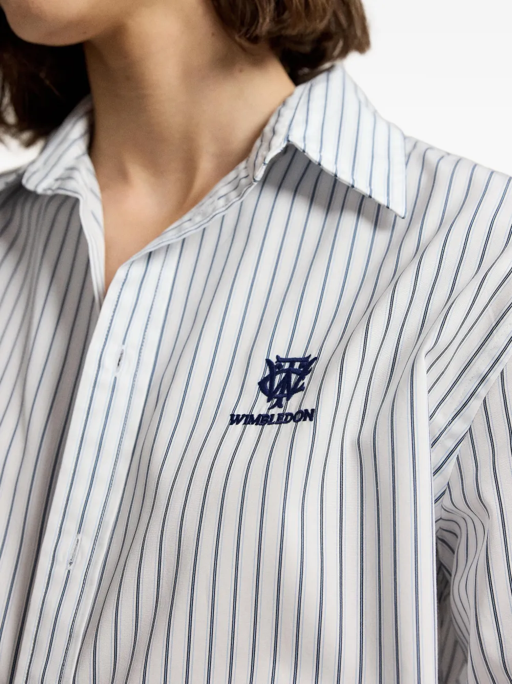 Polo Ralph Lauren Wimbledon gestreept katoenen overhemd Wit