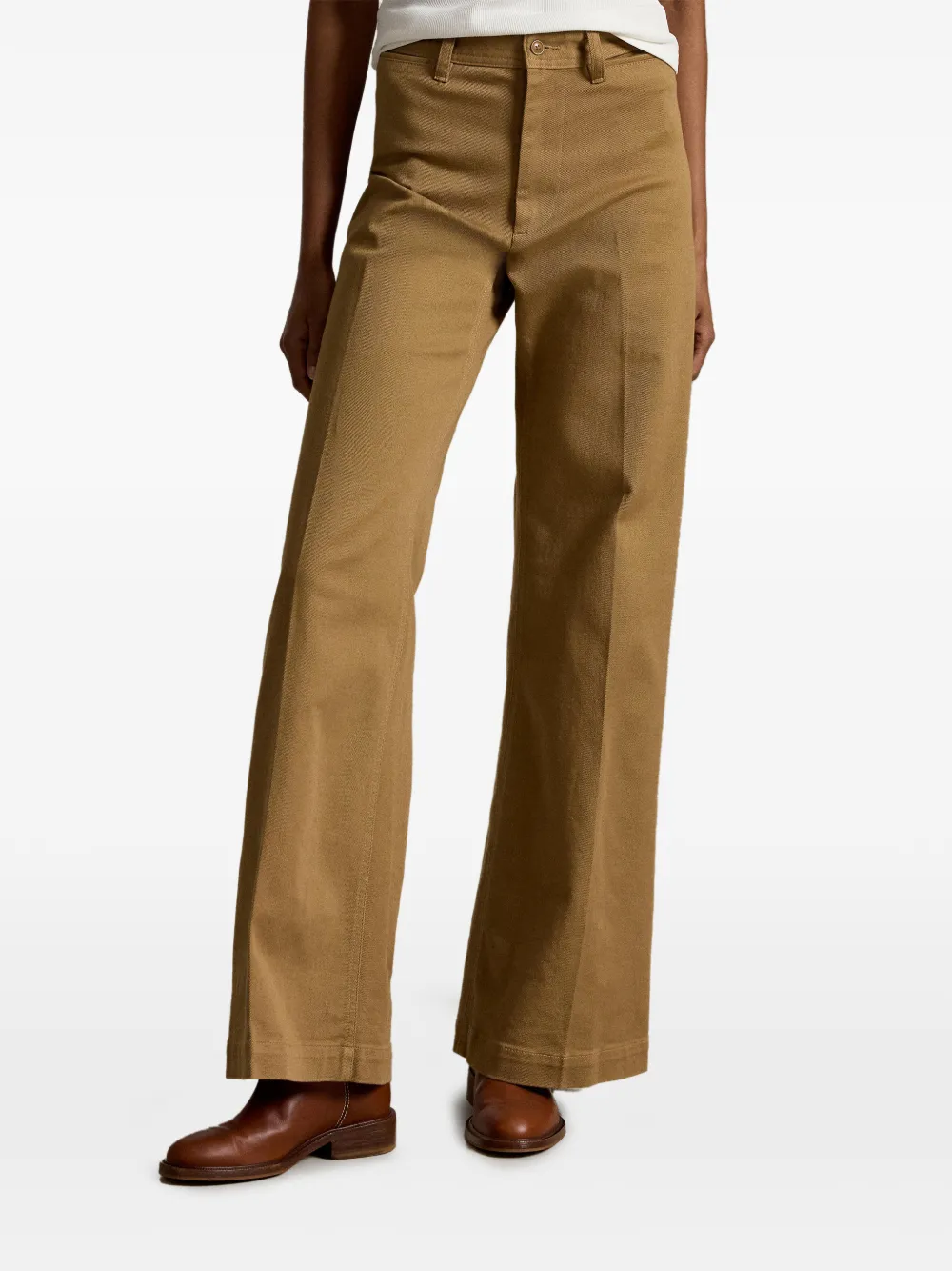 Polo Ralph Lauren Beaton katoenen flared broek Beige
