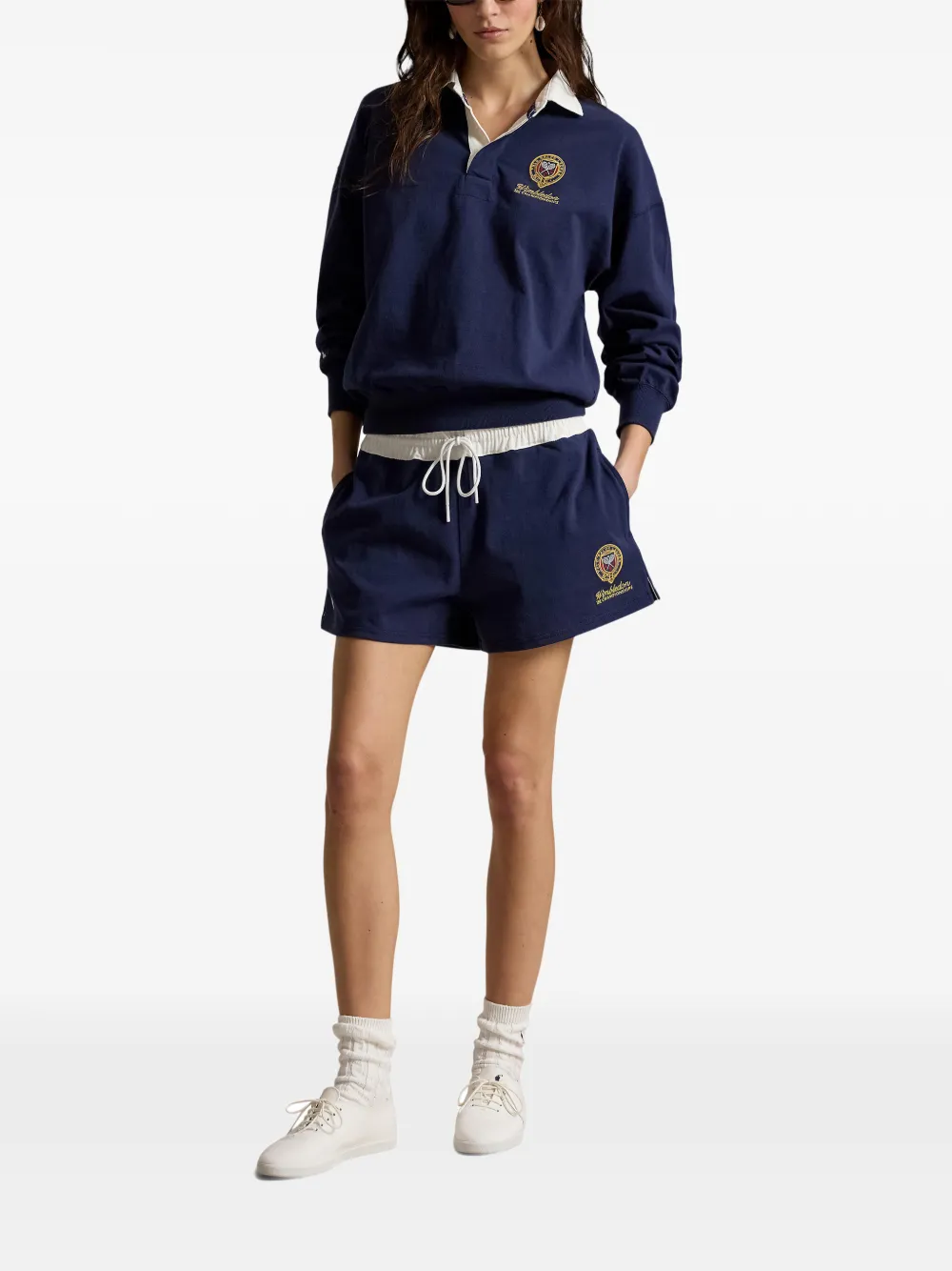 Polo Ralph Lauren Wimbledon rugby shorts met patch Blauw