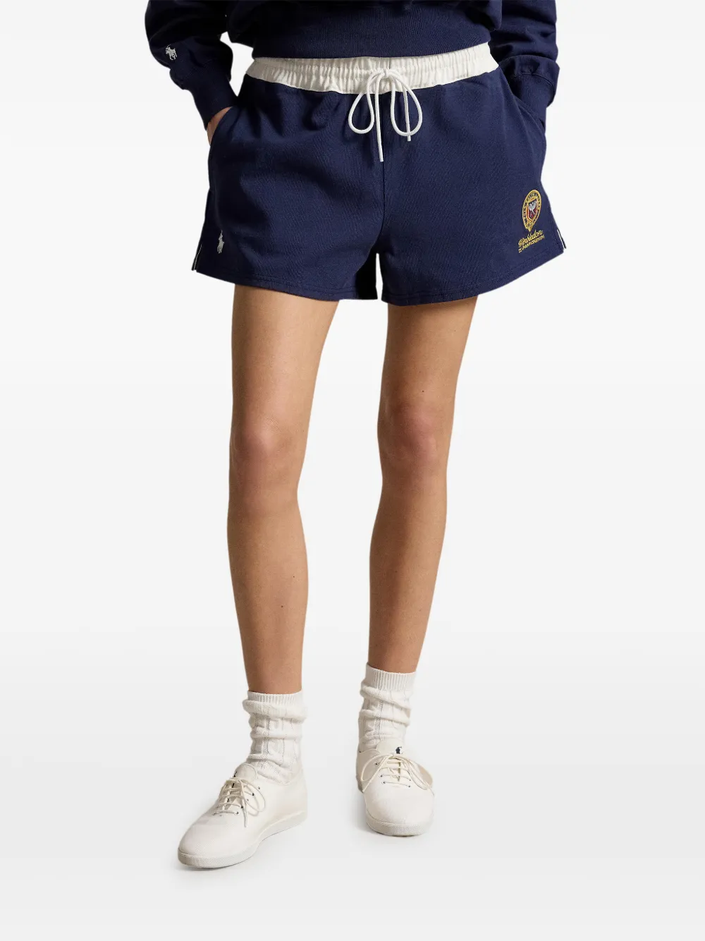 Polo Ralph Lauren Wimbledon rugby shorts met patch Blauw
