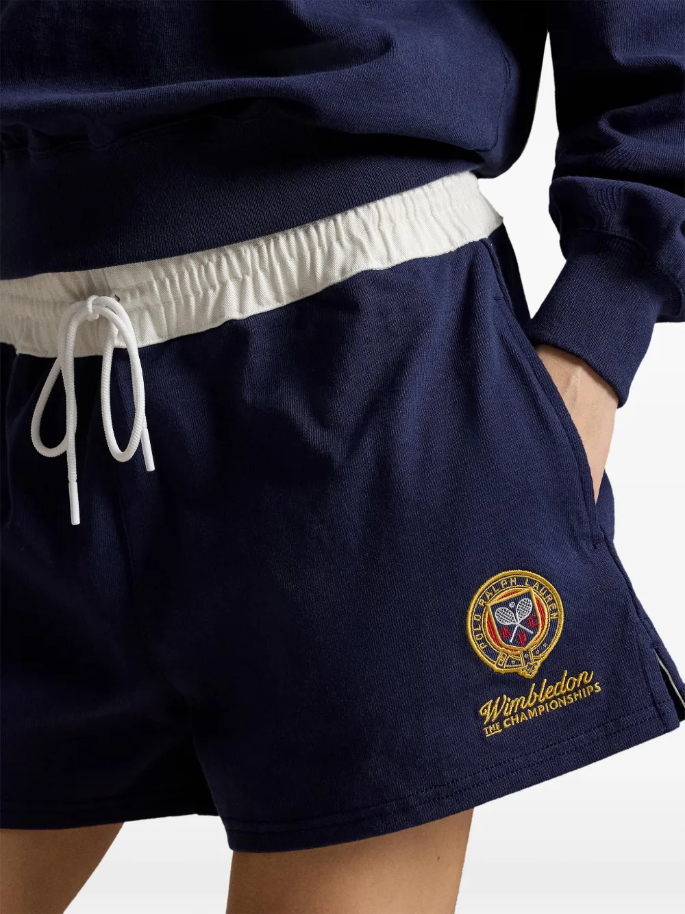 Polo Ralph Lauren Wimbledon rugby shorts met patch Blauw