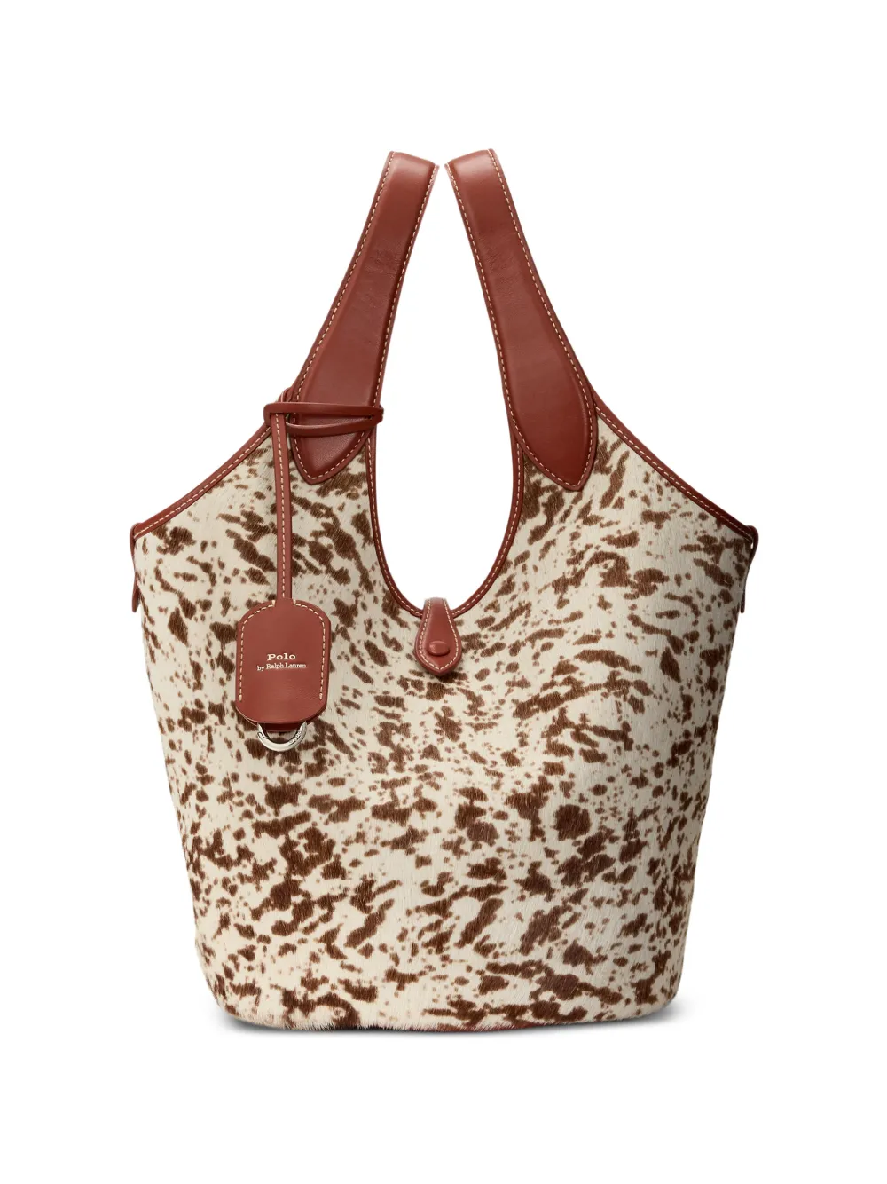 Polo Ralph Lauren Logo-detail Leather Tote Bag In Brown