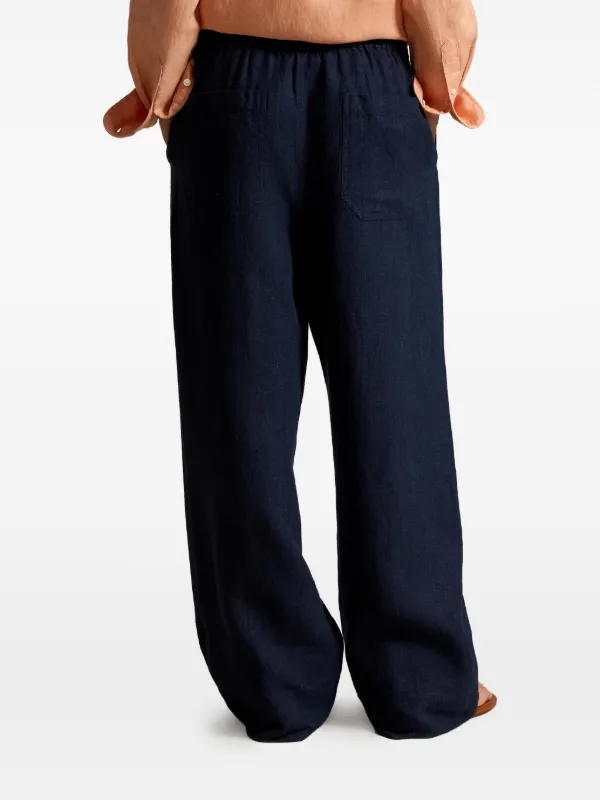 Polo Ralph Lauren Drawstring Linen Trousers | Blue | FARFETCH