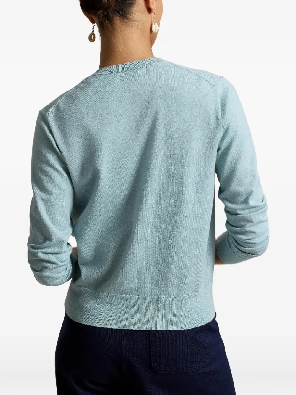 Polo Ralph Lauren Vest van katoenblend met ronde hals Blauw