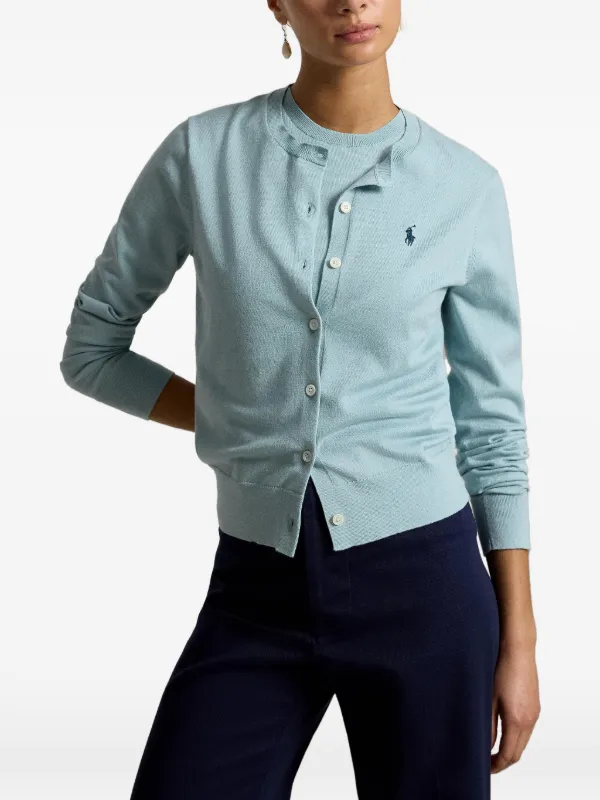 Polo Ralph Lauren クルーネック カーディガン | ブルー | FARFETCH JP