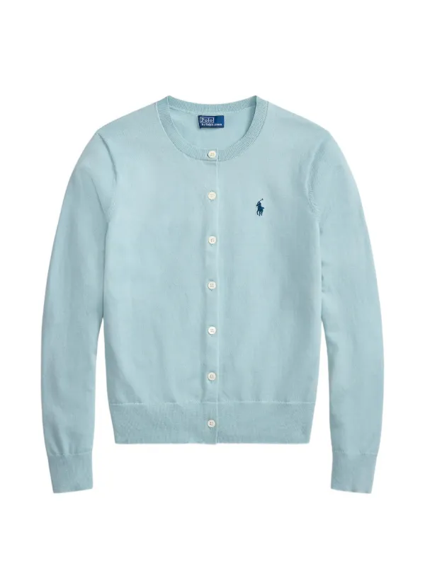 【本日価格】polo ralph lauren カーディガン　水色　長袖 Polo Ralph Lauren クルーネック カーディガン | ブルー | FARFETCH JP