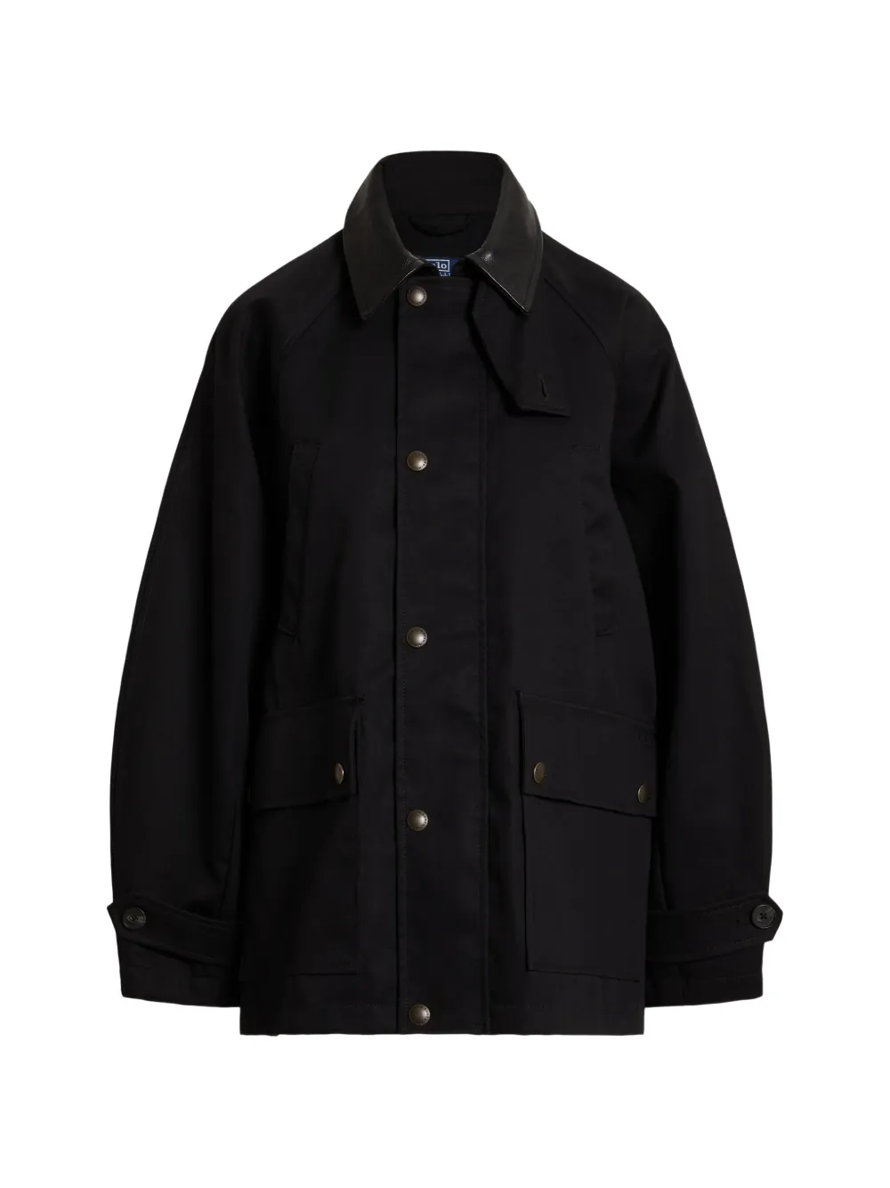 Polo Ralph Lauren Utility-Jacke mit Lederkragen - Schwarz