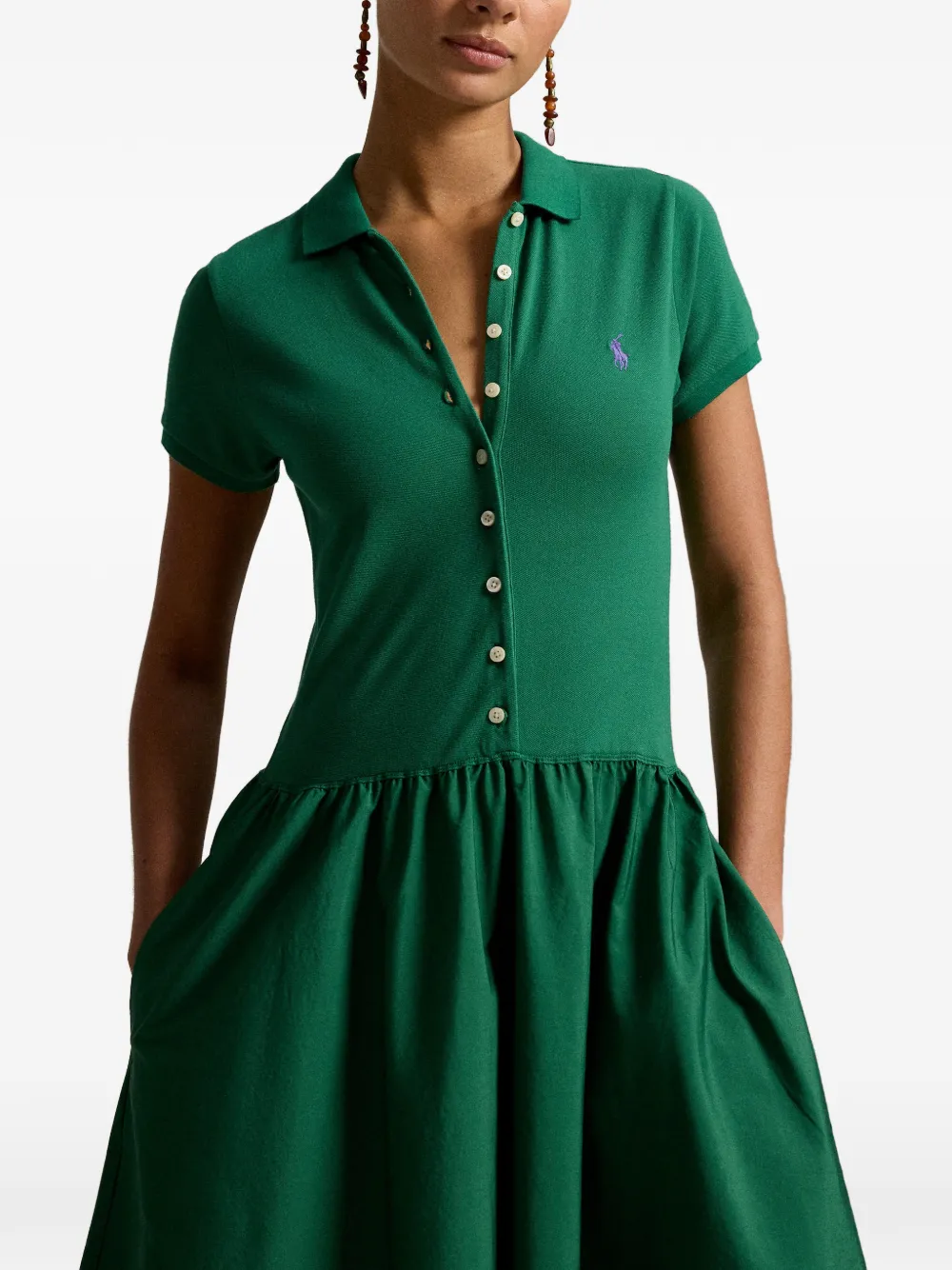 Polo Ralph Lauren Button-down midi-jurk Groen