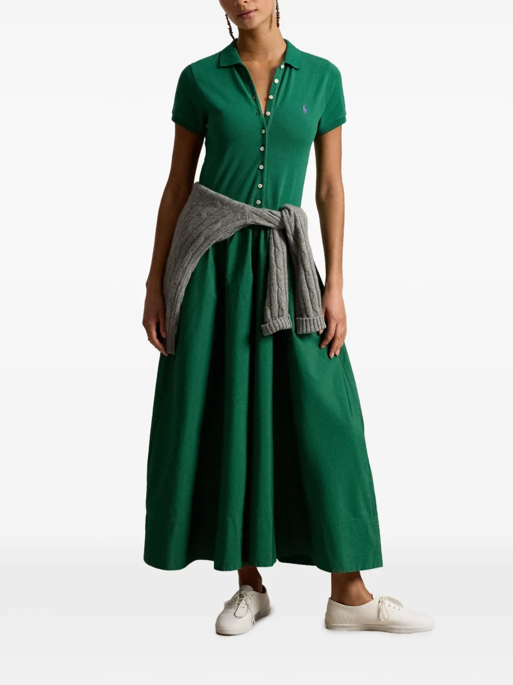 Polo Ralph Lauren Button-down midi-jurk Groen
