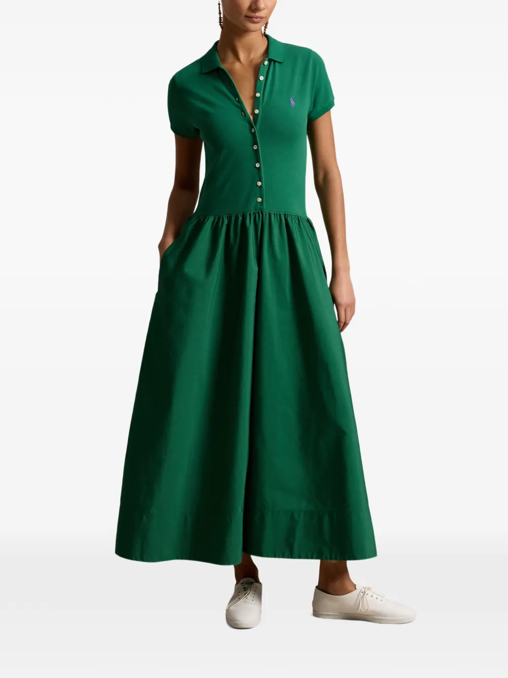 Polo Ralph Lauren Button-down midi-jurk Groen