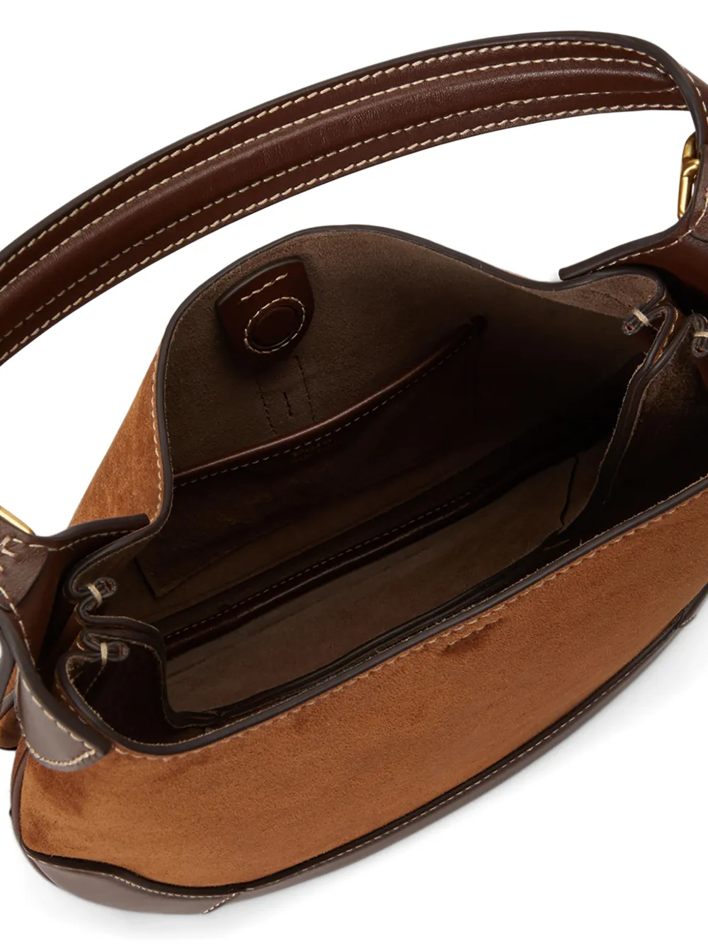 Polo Ralph Lauren Polo ID leren en suède schoudertas Bruin