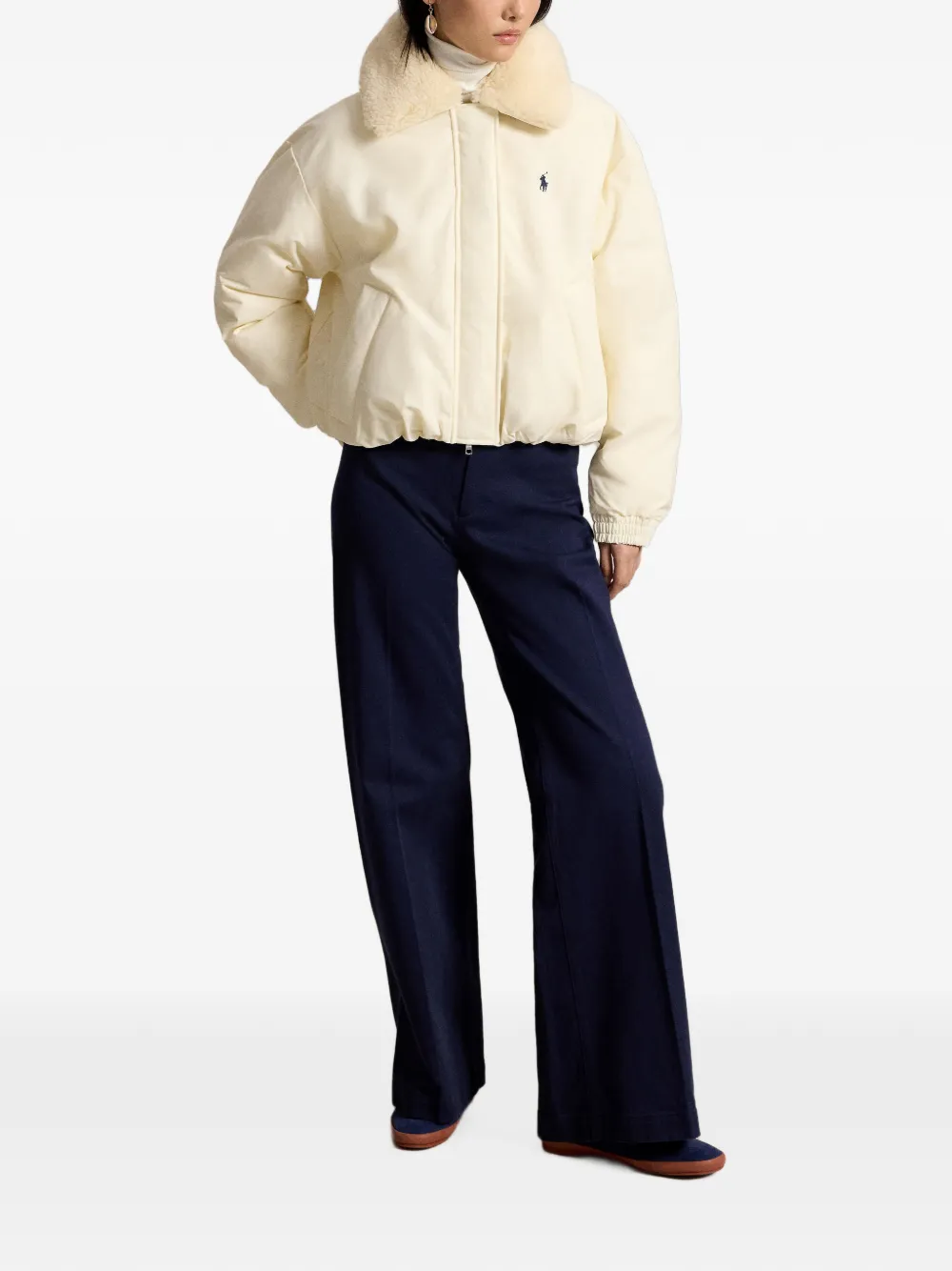 Polo Ralph Lauren Donsjack met hoge kraag Beige