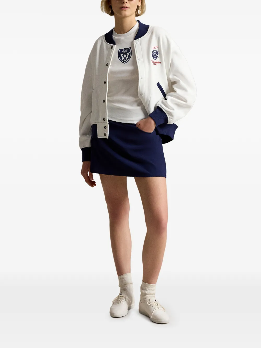 Polo Ralph Lauren Wimbledon bomberjack met geborduurd logo Beige