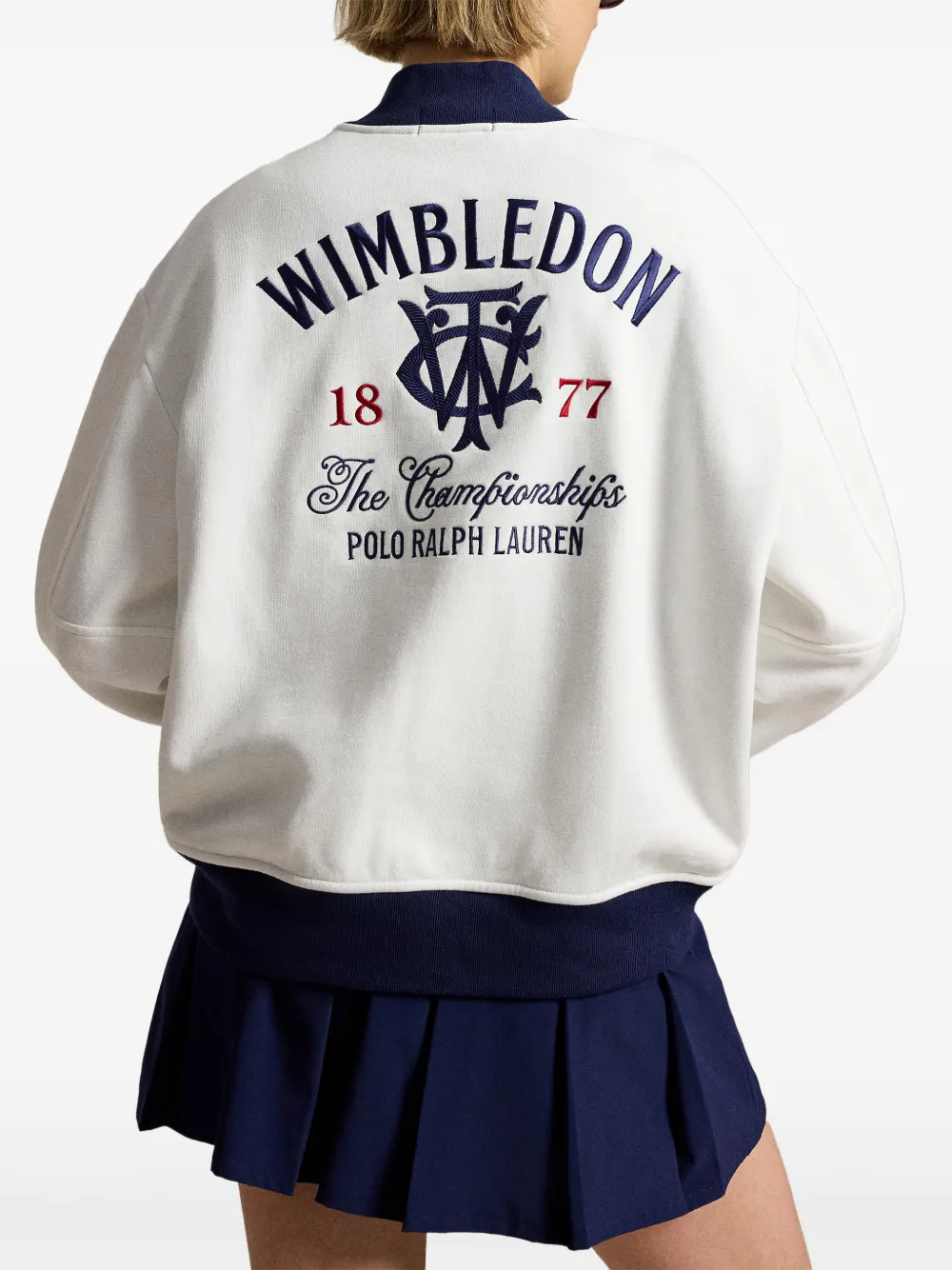 Polo Ralph Lauren Wimbledon bomberjack met geborduurd logo Beige