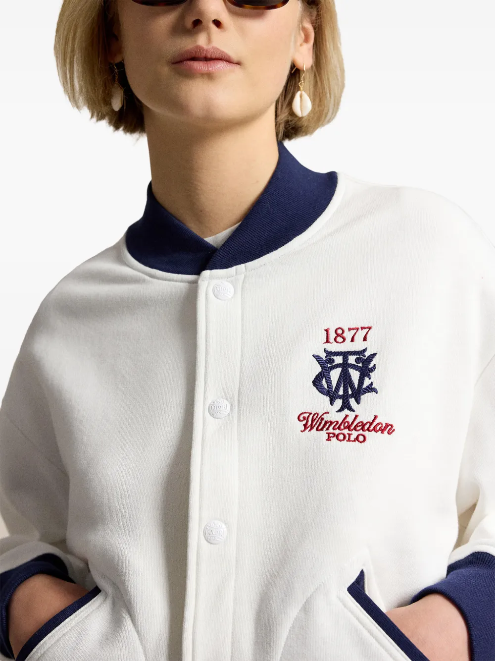 Polo Ralph Lauren Wimbledon bomberjack met geborduurd logo Beige