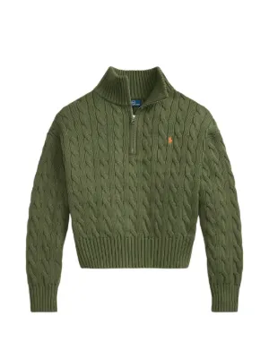 Polo Ralph Lauren cable-knit V-neck Sweater | Green | FARFETCH