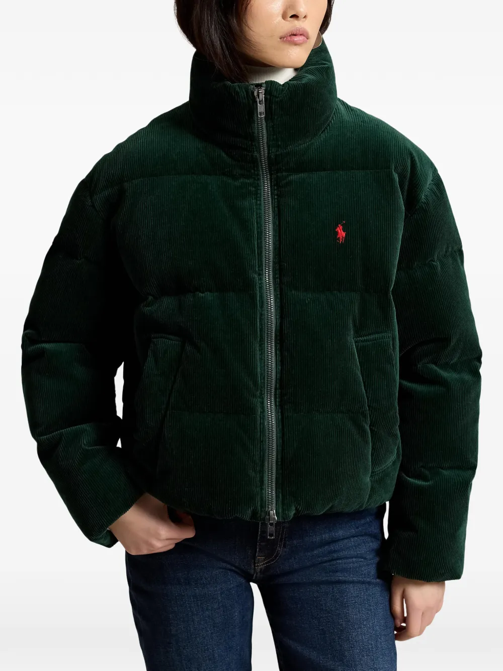 Polo Ralph Lauren Ribfluwelen donsjas Groen
