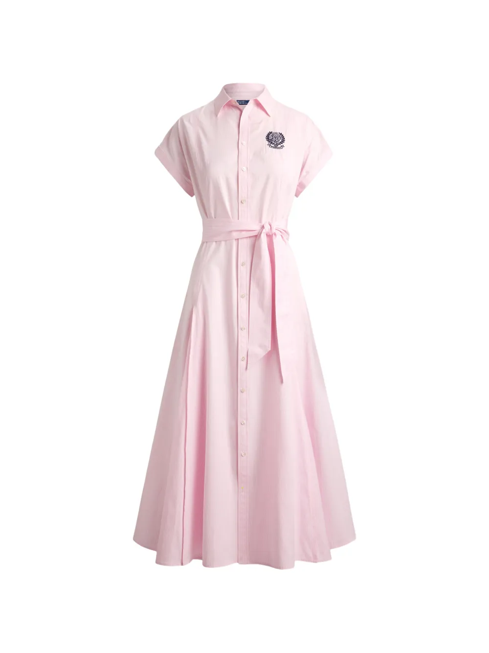 Polo Ralph Lauren Gestreiftes A-Linien-Hemdkleid - Rosa