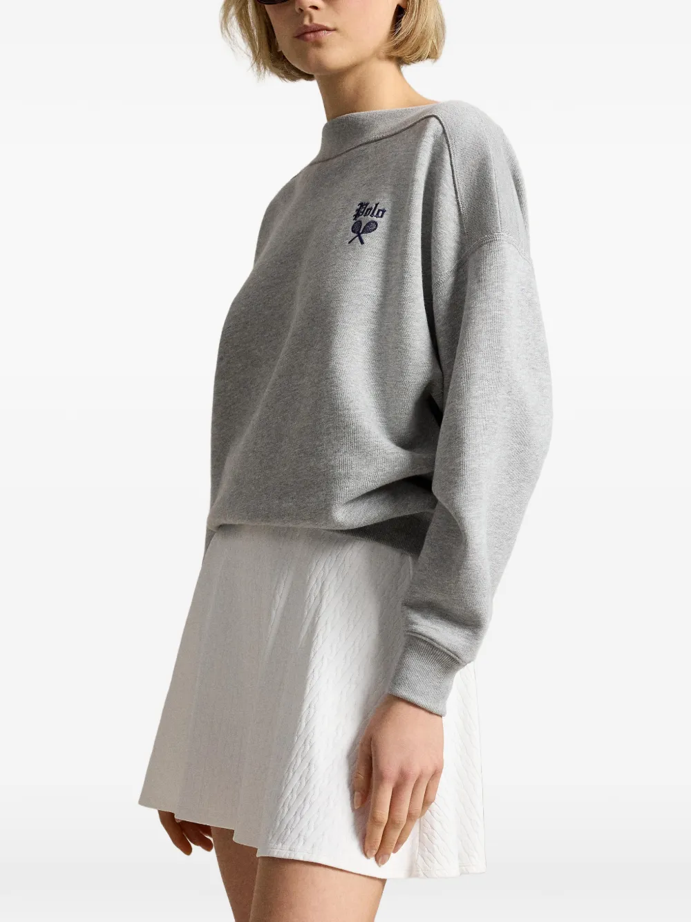 Polo Ralph Lauren Trui met geborduurd logo en bateau-hals Grijs
