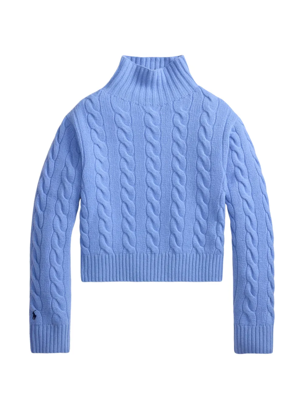 Polo Ralph Lauren Rollkragenpullover mit Zopfmuster - Blau