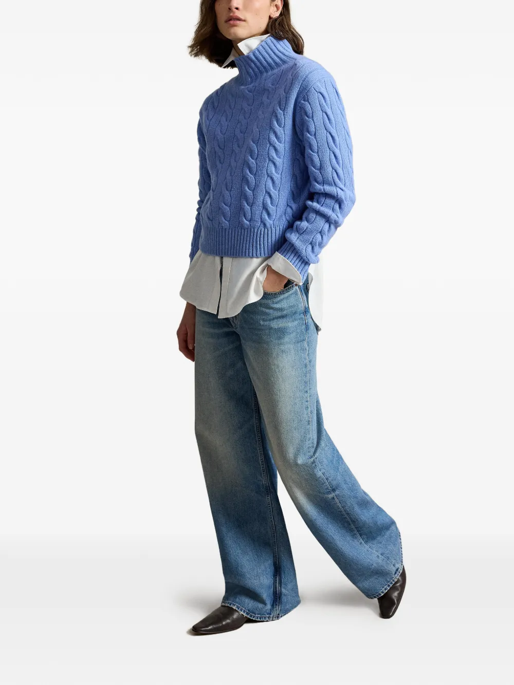 Polo Ralph Lauren Kabelgebreide coltrui Blauw