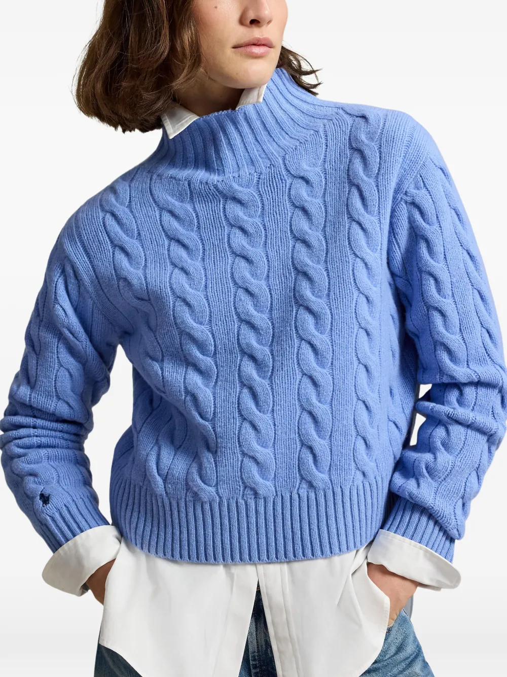 Polo Ralph Lauren Kabelgebreide coltrui Blauw