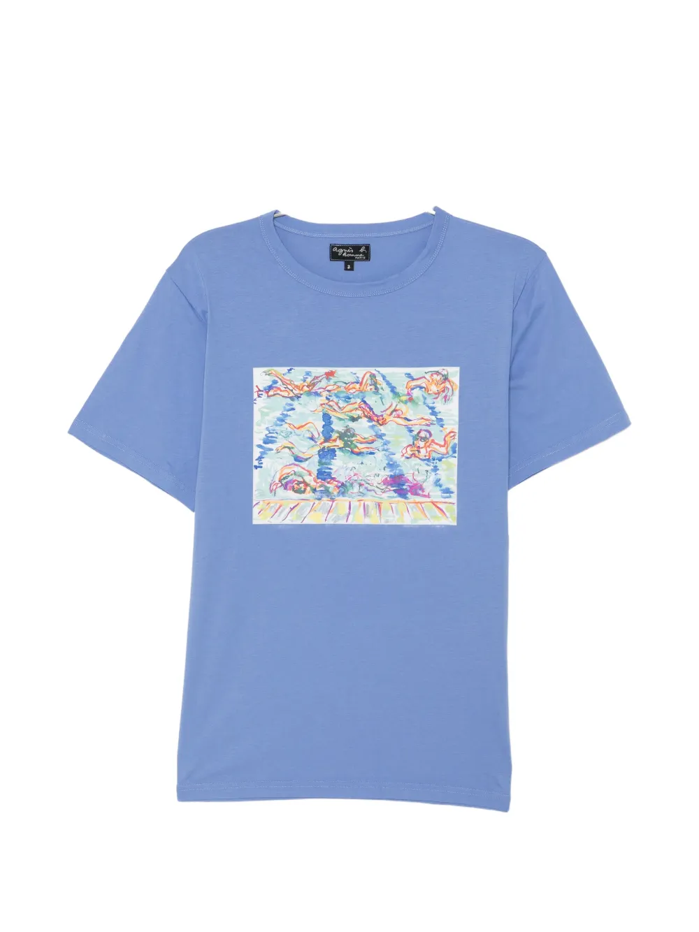 Agnès B. Graphic-print Cotton T-shirt In Blue