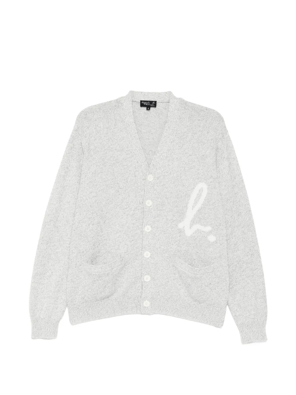 agnès b.  logo V-neck cardigan | Grey | Image 1