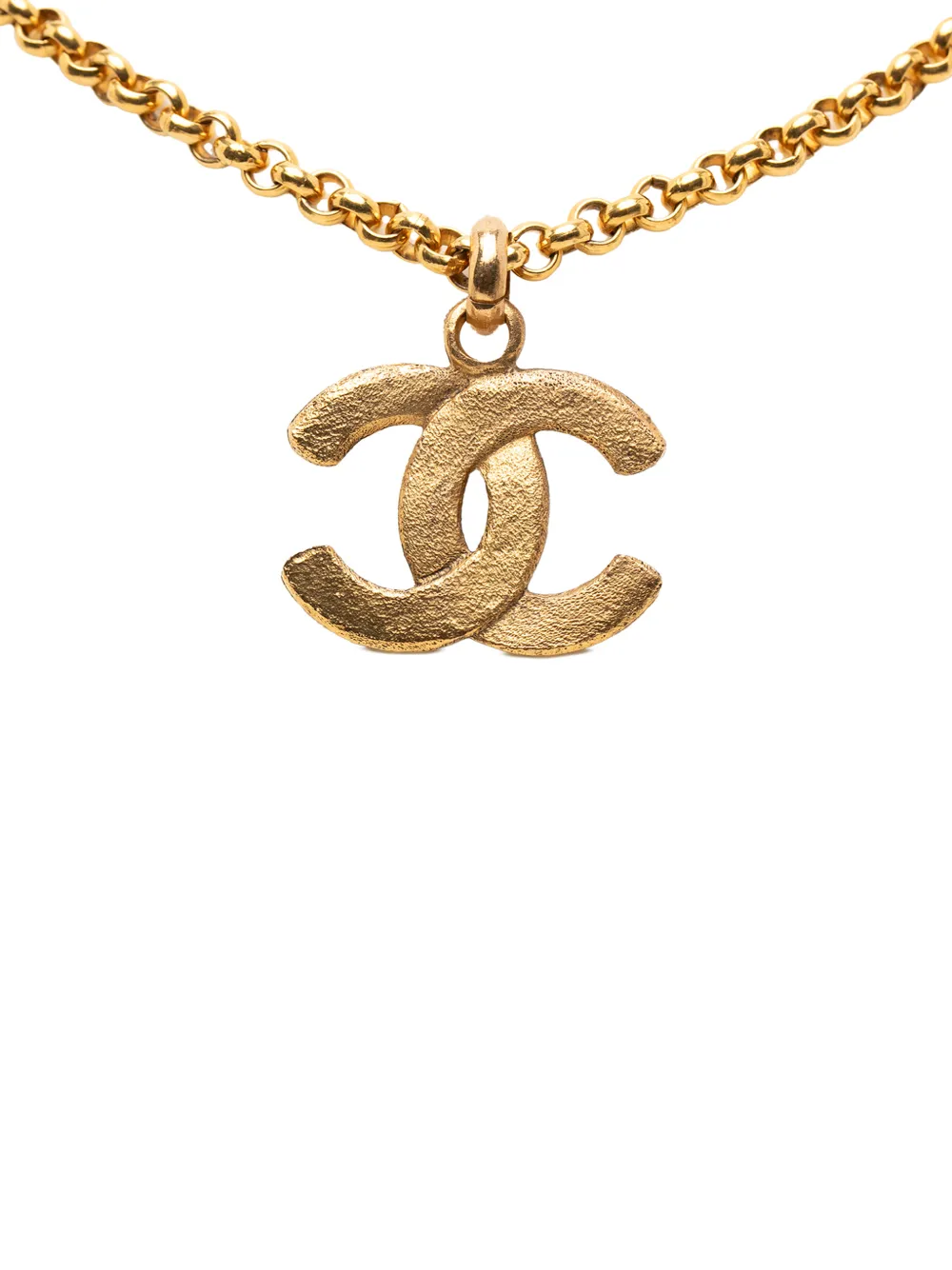 CHANEL Pre-Owned 1980-1990 Gold Plated CC Pendant Necklace costume necklace - Oro