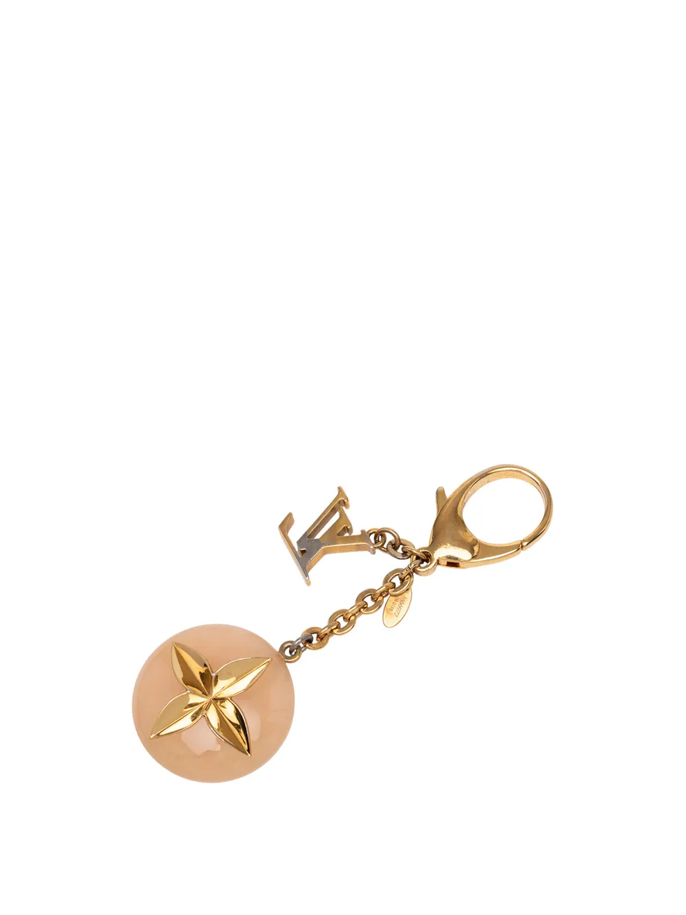 Louis Vuitton Pre-Owned 2013 Gold Plated and Resin Hollow Flower Holder and Bag Charm key chain - Oro