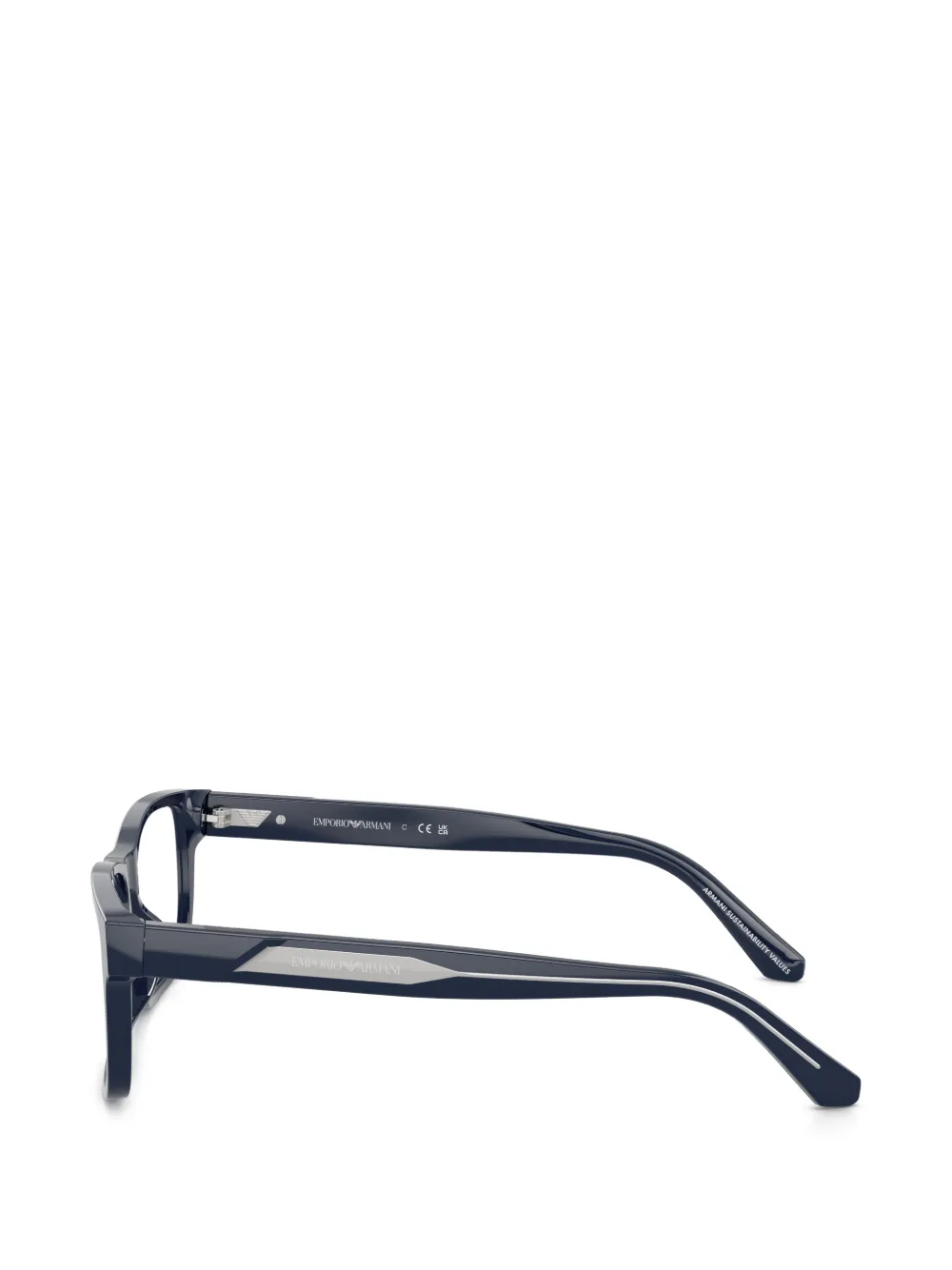 Emporio Armani Bril met rechthoekig montuur Blauw