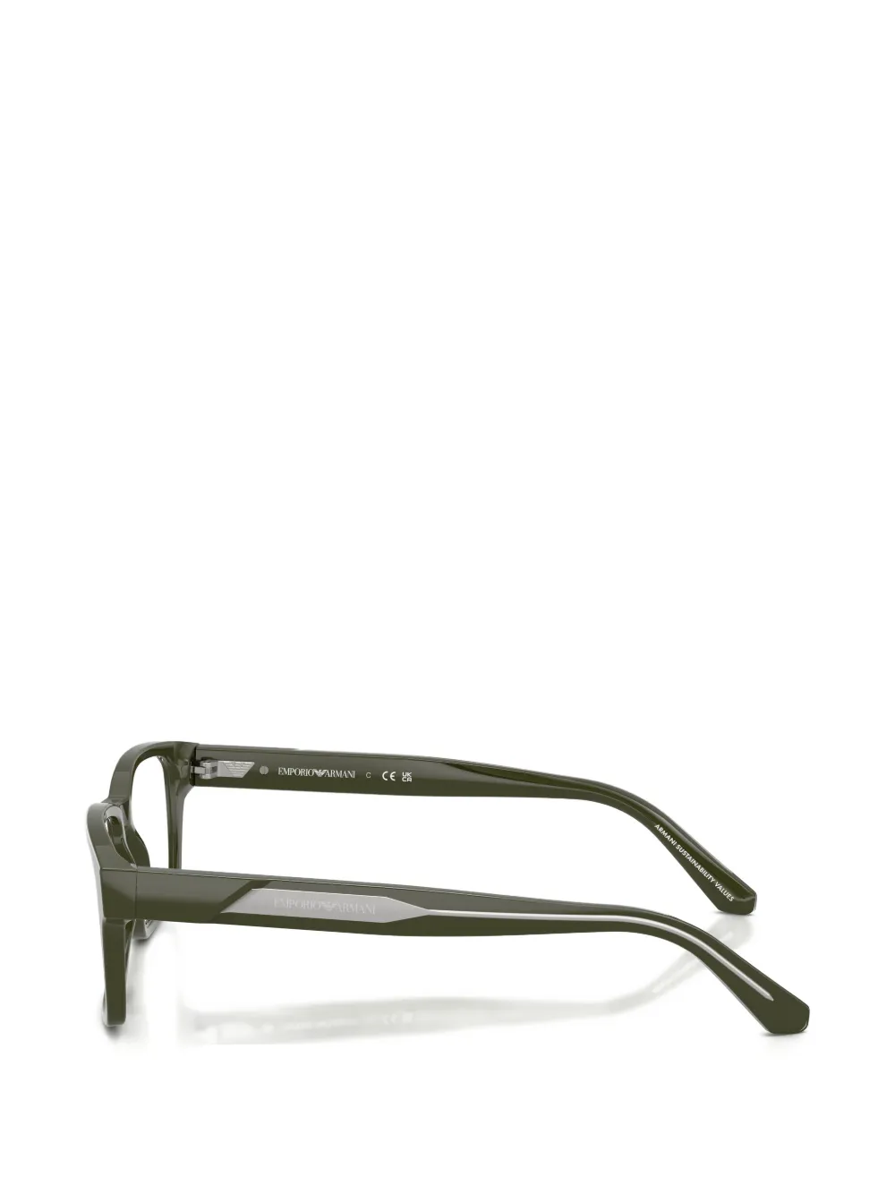 Emporio Armani rectangle-frames glasses - Verde