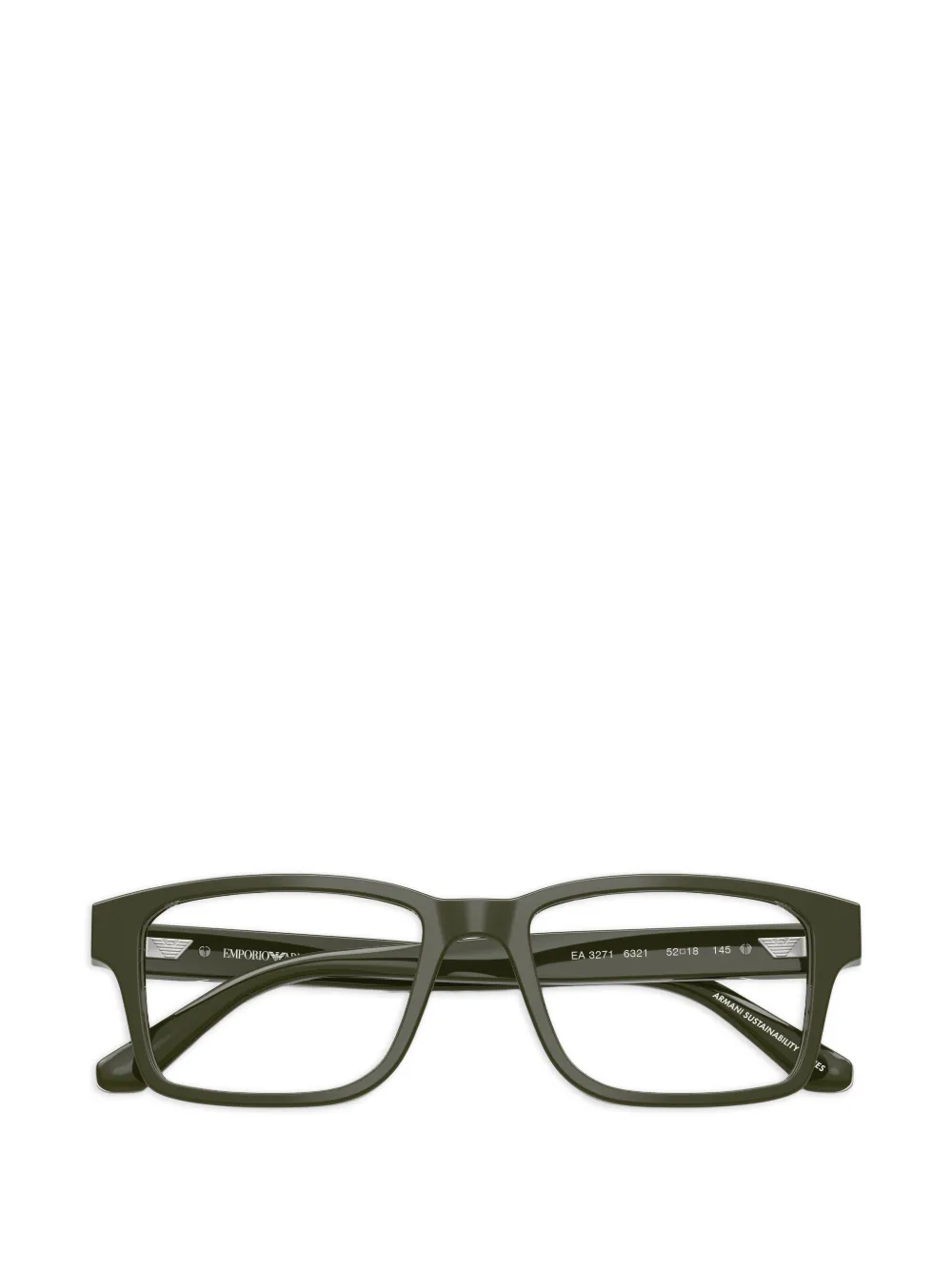 Emporio Armani Bril met rechthoekig montuur Groen