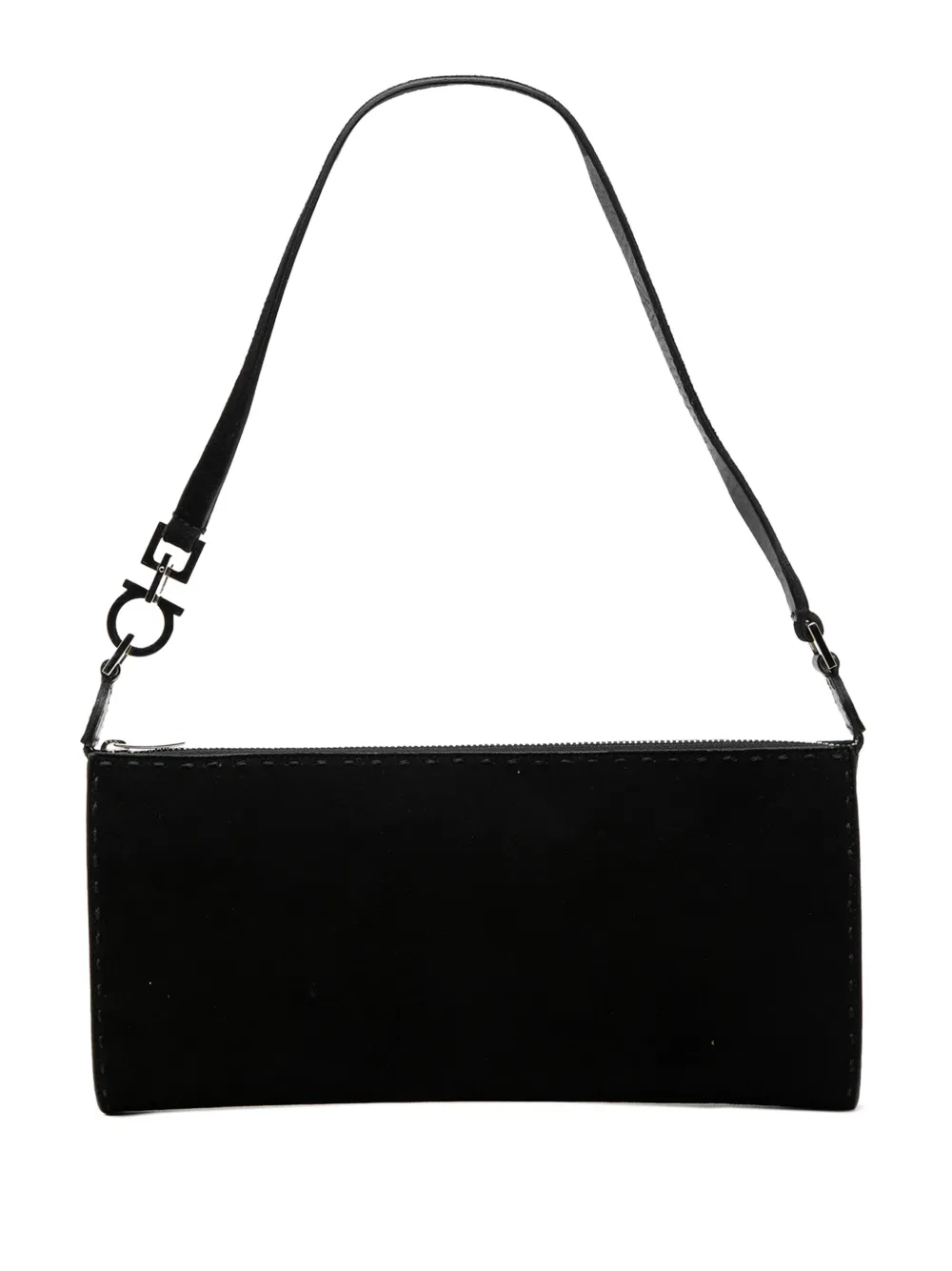 Ferragamo Pre-Owned 2020-2025 Suede Gancini shoulder bag - Nero