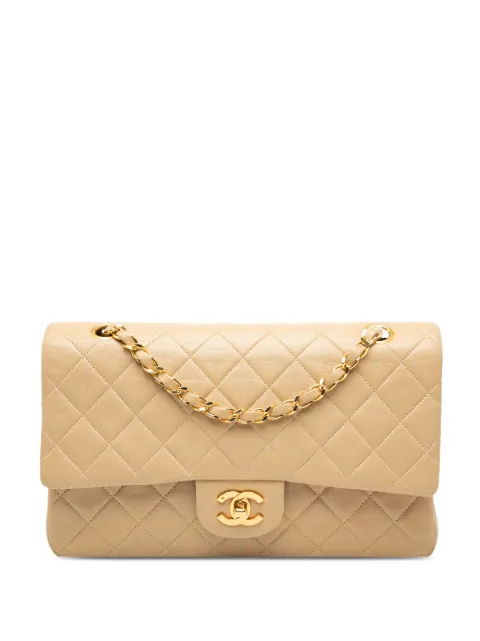 CHANEL Pre-Owned 1989-1991 ミディアム クラシック ラムスキン ダブルフラップ ショルダーバッグ