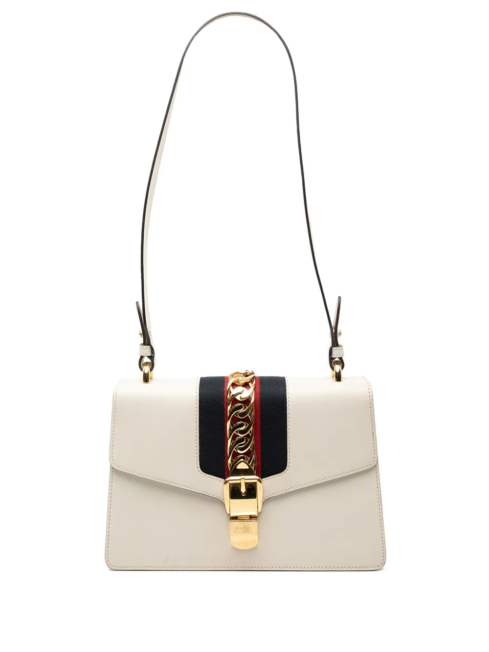 Gucci Pre-Owned 2016-2025 Small Leather Sylvie Web Satchel shoulder bag - Bianco