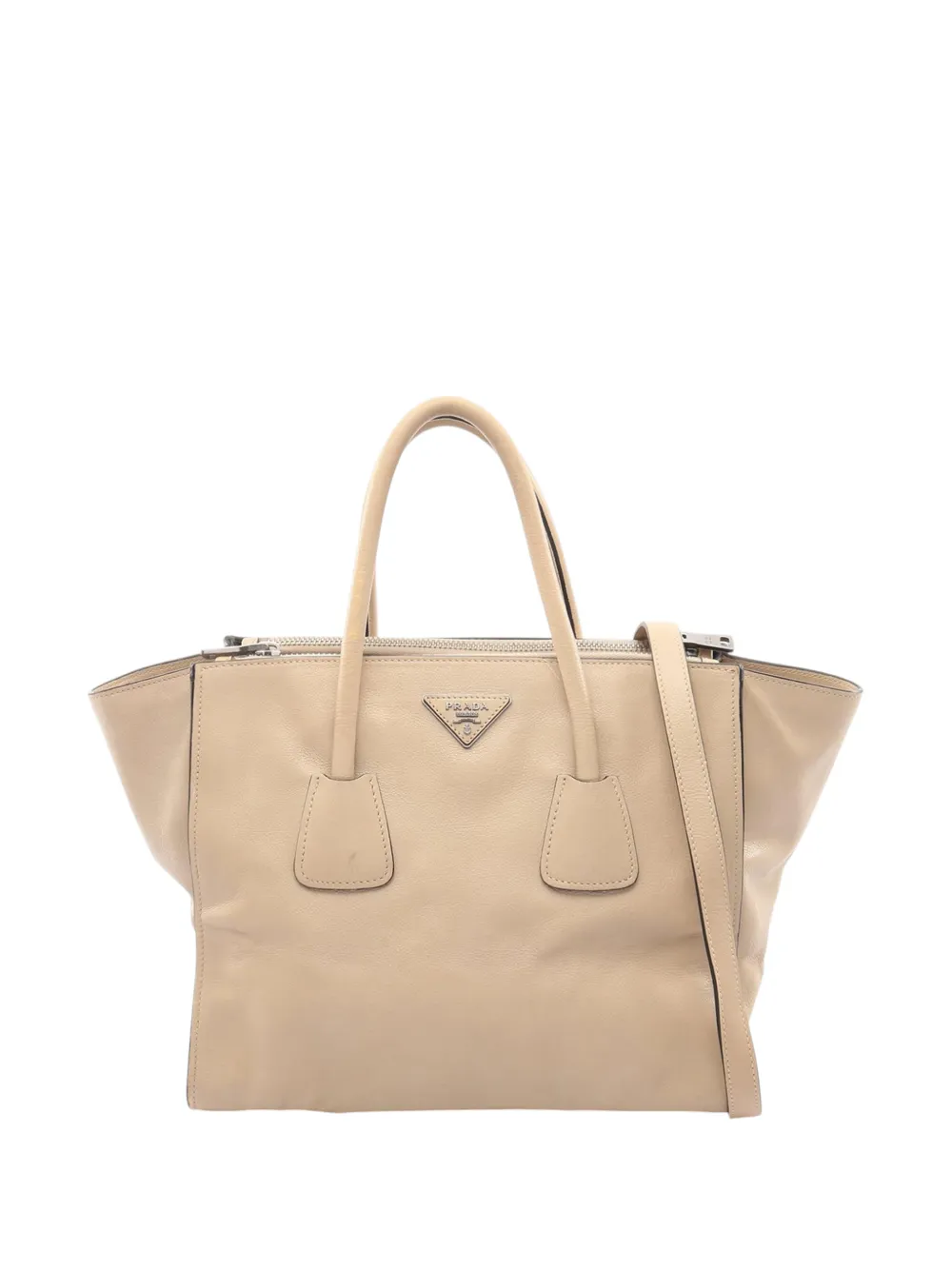 Prada Pre-Owned 2010-2025 Glace Calf Twin Pocket Double Handle satchel - Marrone