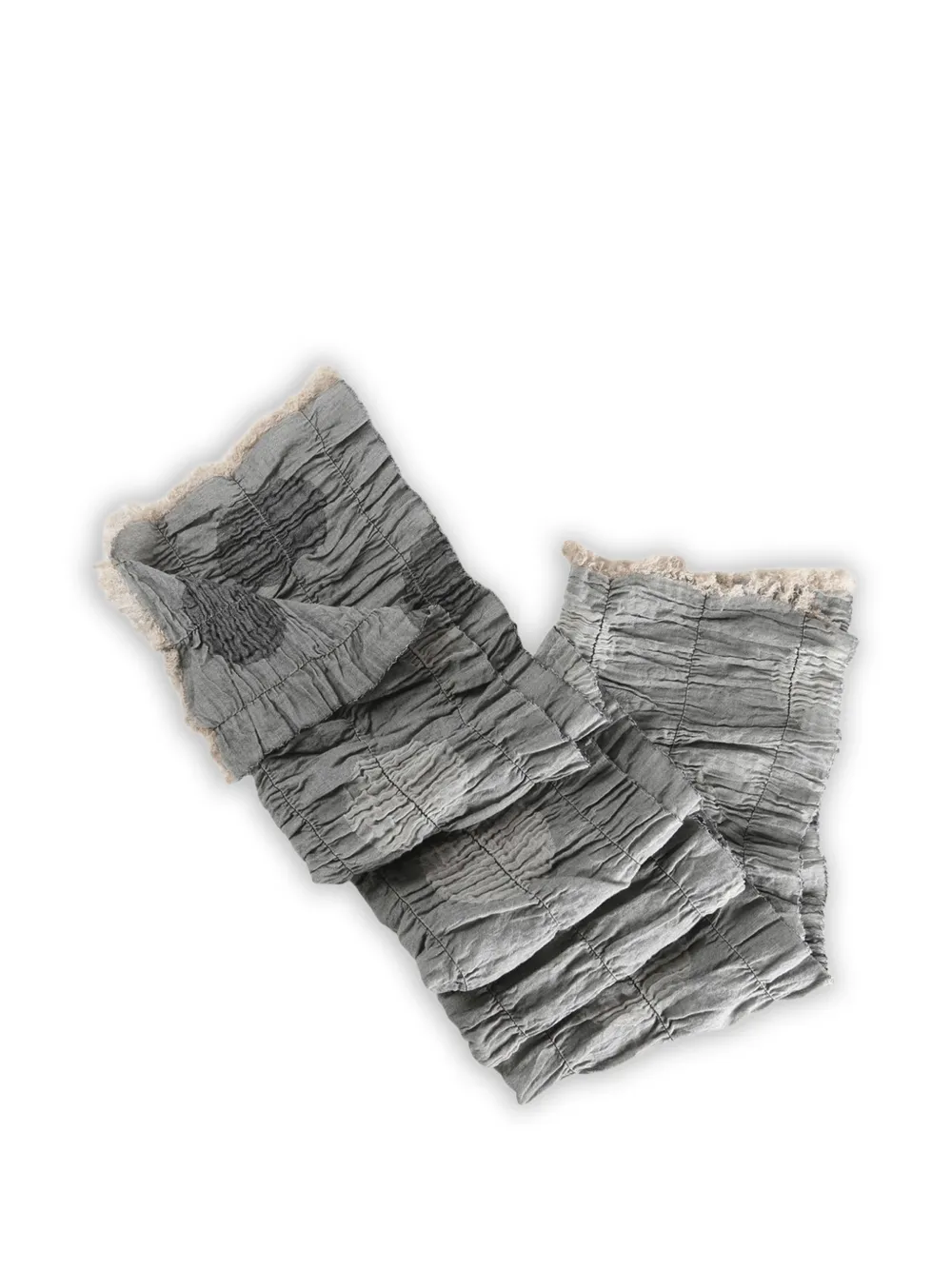 Y's fringed textured scarf - Grigio