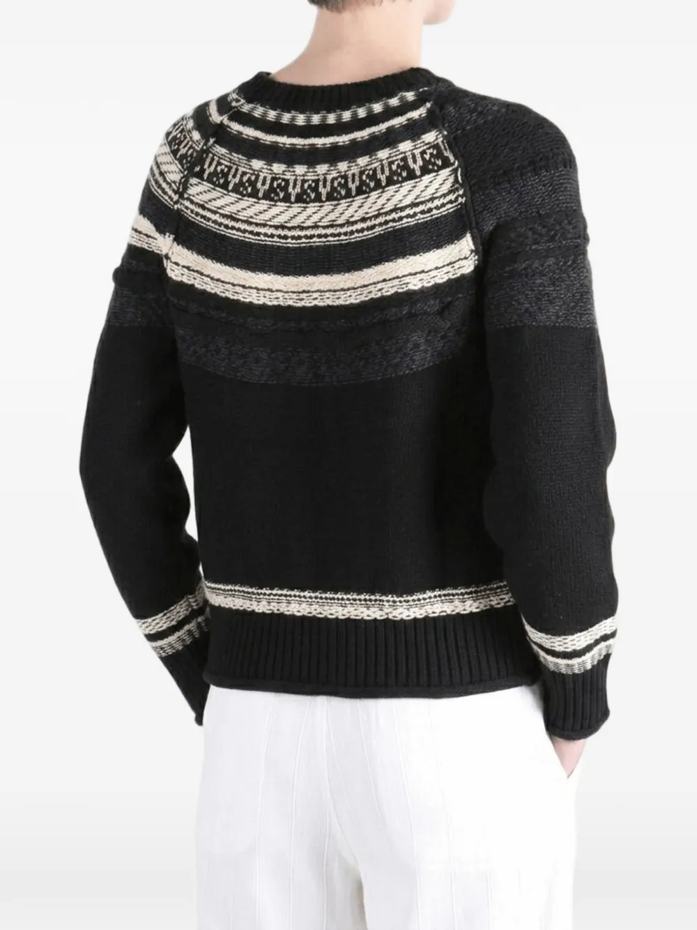 Y's Fair-Isle vest met raglan mouwen Zwart