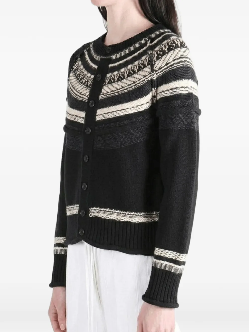 Y's Fair-Isle vest met raglan mouwen Zwart
