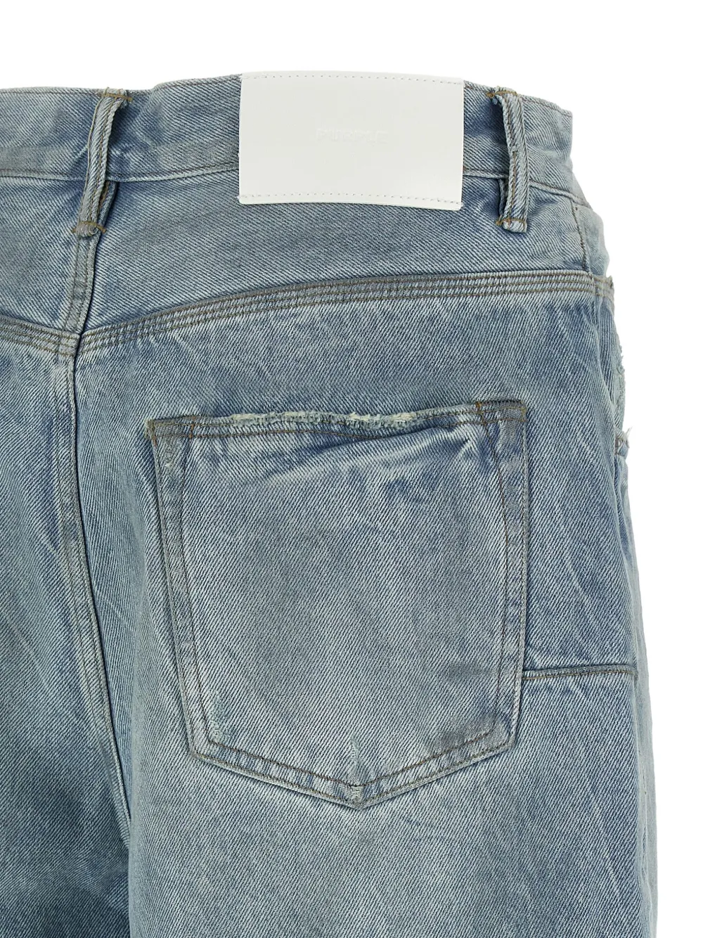 Purple Brand Bermuda shorts met stonewashed-effect Blauw