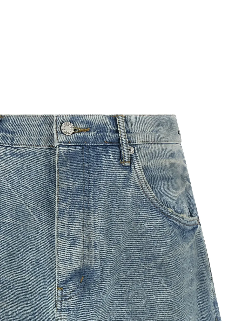 Purple Brand Bermuda shorts met stonewashed-effect Blauw