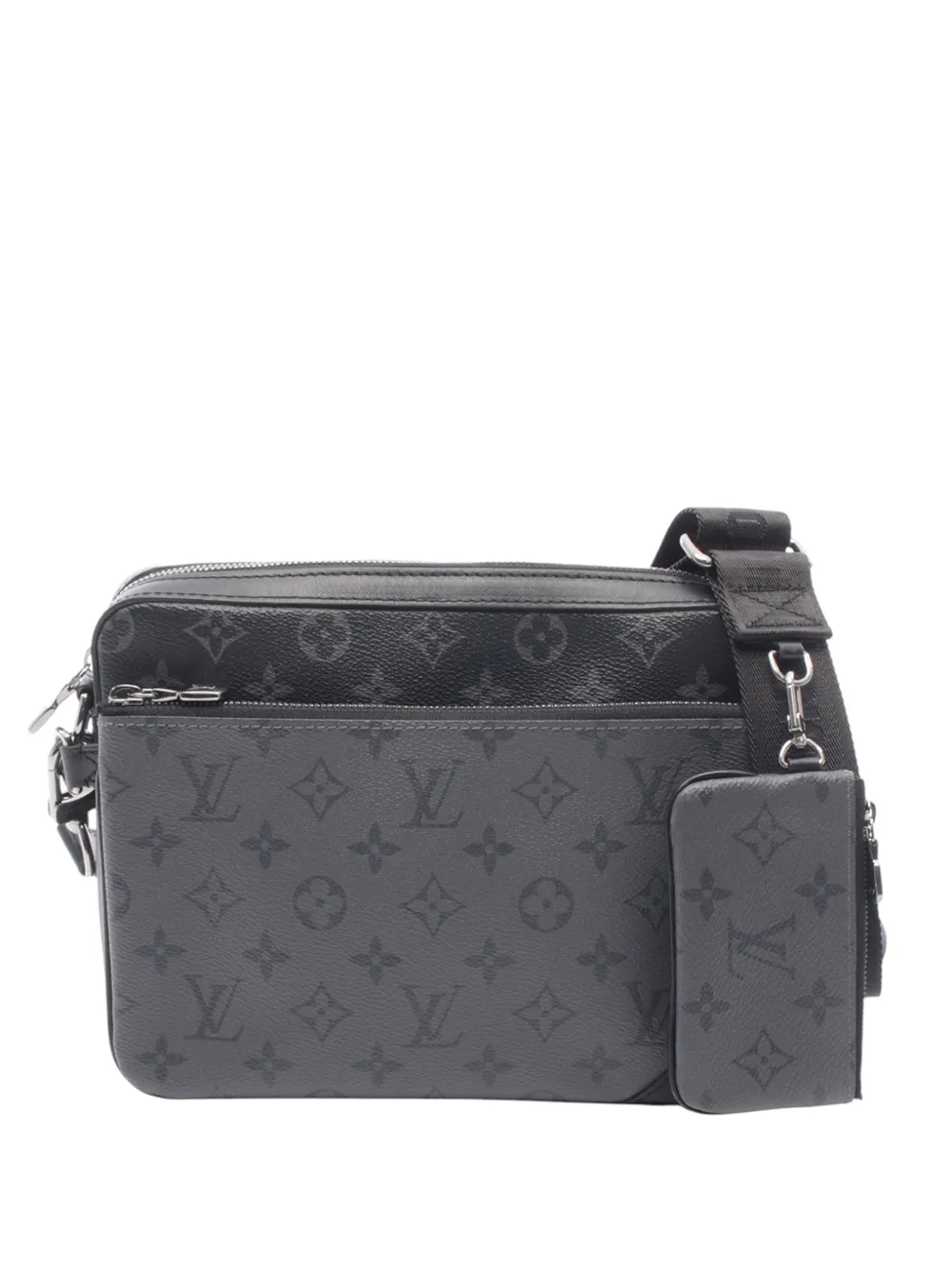 Louis Vuitton Pre-Owned 2021-2025 Monogram Eclipse Trio Messenger crossbody bag - Black
