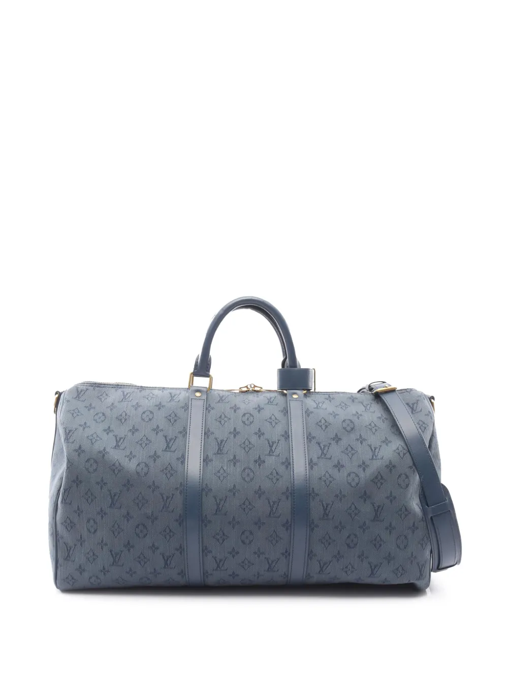 Louis Vuitton Pre-Owned 2021-2025 Monogram Denim Keepall Bandouliere 50 travel bag - Blu