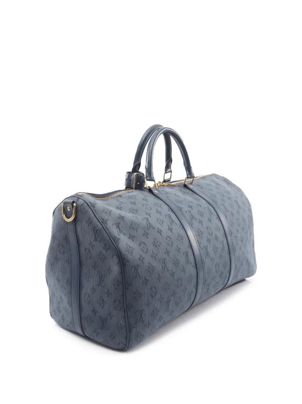 Louis Vuitton デニム ボストンバッグ Louis Vuitton Pre-Owned 2021-2025 モノグラム デニム キーポル